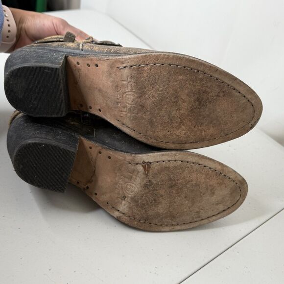 Circle G by Corral Distressed Western Bootie Harness Concho Buckle Cowgirl Sz 9M - Picture 6 of 12